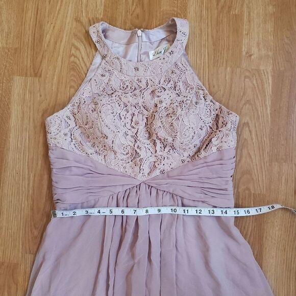 Eliza J Beaded Lace & Chiffon Gown Size 8 - Picture 10 of 12